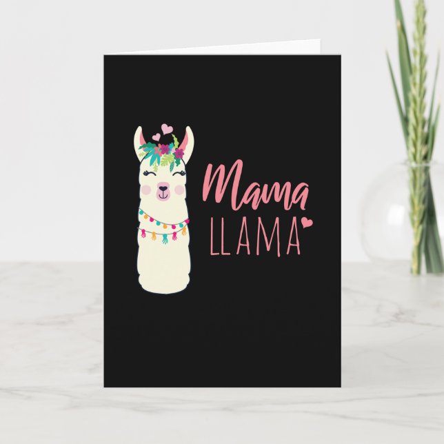 Mama Llama Kawaii Alpaca Gift for Mum Card (Front)