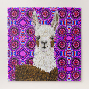Mama Llama Living In Purple Jigsaw Puzzle