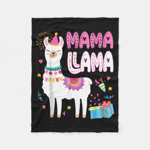 Mama llama mom of the birthday llama birthday fleece blanket