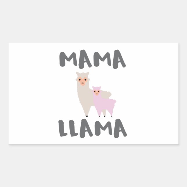 Mama Llama Mum Rectangular Sticker (Front)