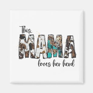 Mama Loves Her Herd Leopard Cowhide For Women Moth Magnet