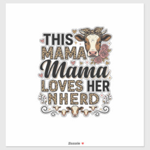 Mama Loves Her Herd Vintage Cow Mum Shirt Design_1