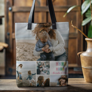 Mama Made Magic Patchwork Photo  Tote Bag