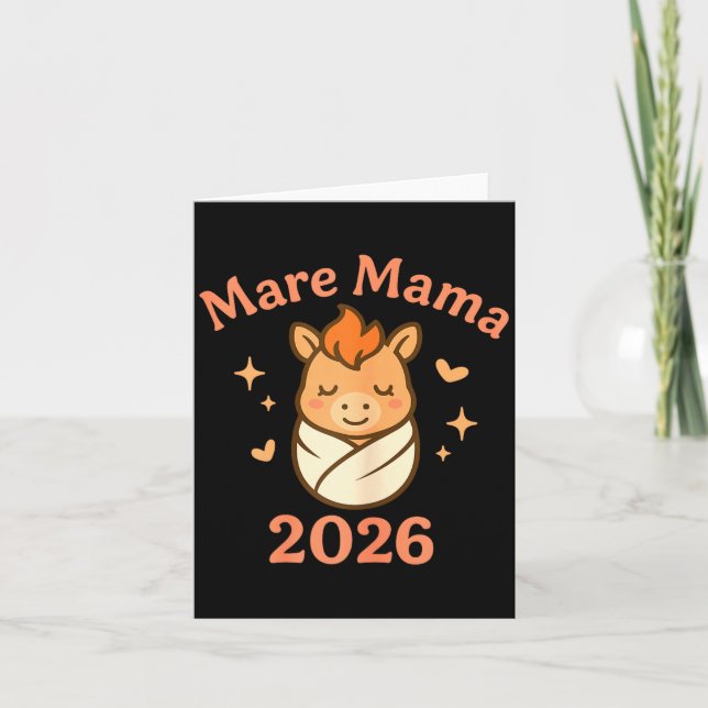 Mama Mare 2026 Fire Horse Matching Cute Funny Mate Card (Front)