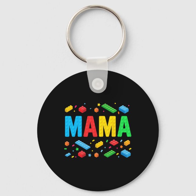 Mama Master Builder Building Bricks Blocks Funny M Key Ring (Front)
