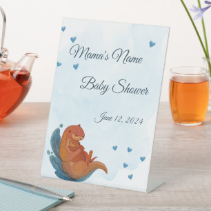Mama & Me Otter Baby Shower Pedestal Sign