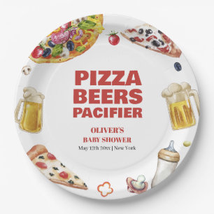 Mama Mia Italian Pizza Beer Pacifier Baby Shower Paper Plate