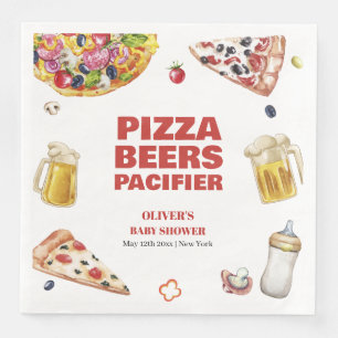 Mama Mia Pizza Beer Pacifier Baby Shower Napkin