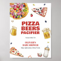 Mama Mia Pizza Beer Pacifier Baby Shower Welcome 