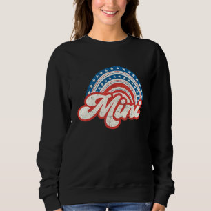 Mama Mini 4th Of July Usa Flag Rainbow Mum Daughte Sweatshirt