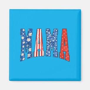 Mama Mini Cute 4th Of July Mum Kids Aamerican Magnet