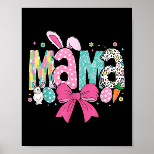 Mama Mini Easter Matching Mama Bunny Easter Day  Poster