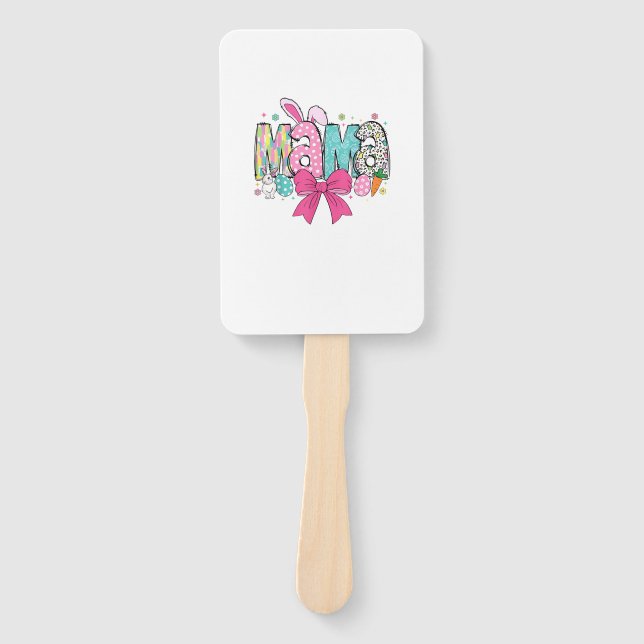 Mama Mini Easter Matching Mama Bunny Easter Day T- Hand Fan (Front)