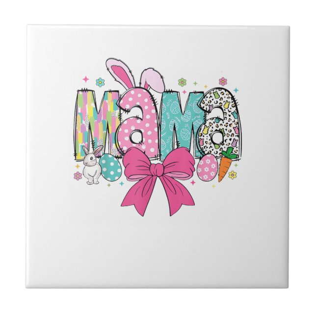 Mama Mini Easter Matching Mama Bunny Easter Day T- Tile (Front)