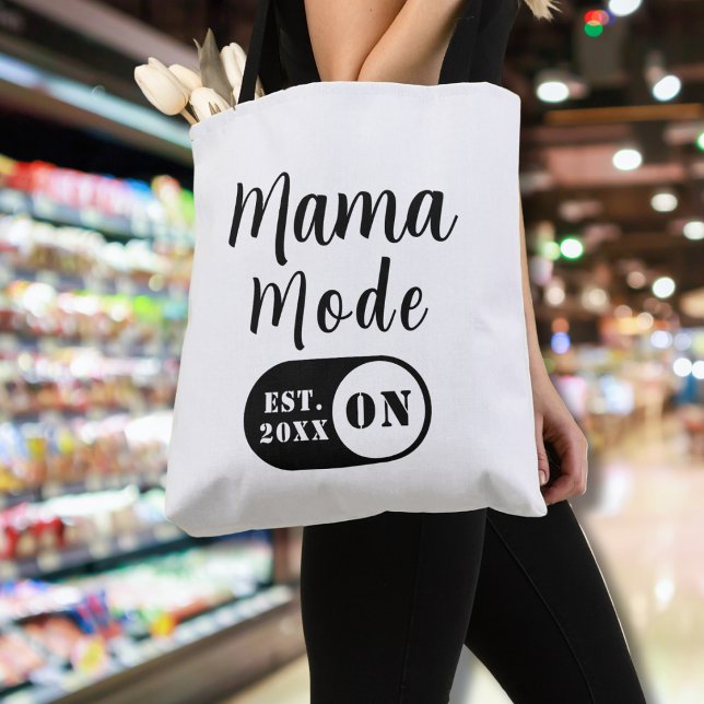 Mama Mode ON, Est Year Custom Mum Tote Bag (Creator Uploaded)