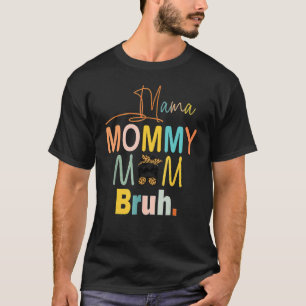 Mama Mommy Mom Bruh Mommy And Me  Mom Life Leopard T-Shirt