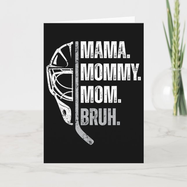 Mama Mommy Mom Bruh Womens Ice Hockey Mother's Day Card (Front)