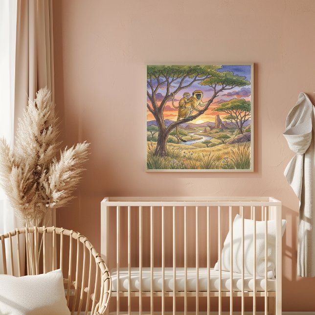 Mama Monkey and Baby Nursery Poster (Creator Uploaded)