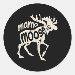 Mama Moose Mother's Day Mum Mummy Family Matching  Classic Round Sticker