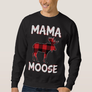 Mama Moose Mum Christmas Family Matching Plaid Sweatshirt