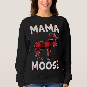 Mama Moose Mum Christmas Pjs Family Matching Plaid Sweatshirt