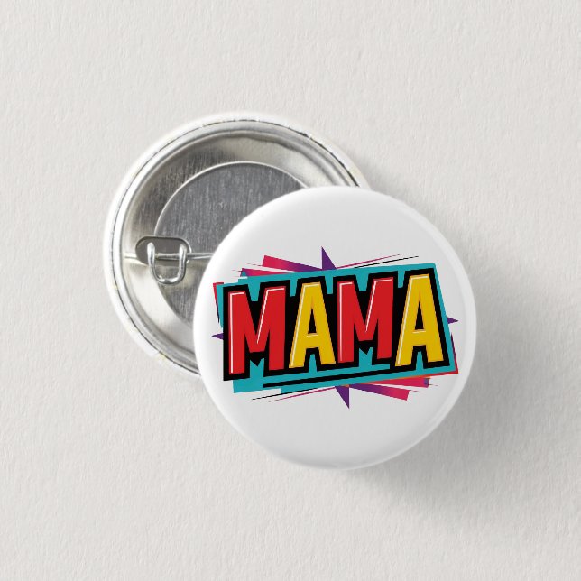 mama mother mum 3 cm round badge (Front & Back)