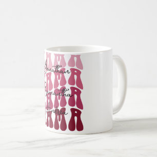 Mama Mother's Day Custom Kids Names Groovy Retro Coffee Mug