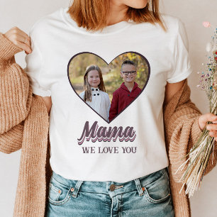 Mama Mother's Day Heart Photo Gift from Kids  T-Shirt