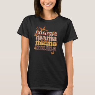 Mama Mum Butterfly Boho Mum Leopard Cow Print Moth T-Shirt