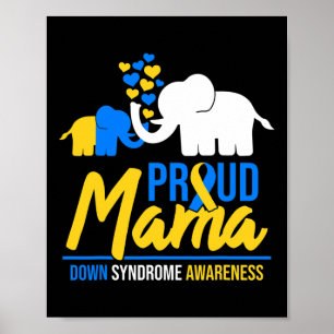 Mama Mum Down Syndrome Awareness Day Cute Elephant Poster