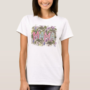 mama mum retro flower gift for mum T-Shirt