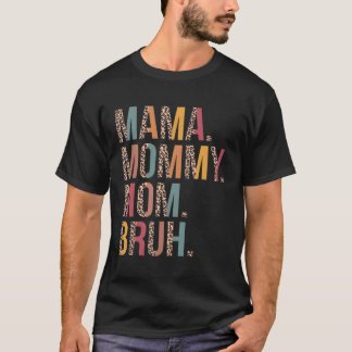 Mama Mummy Mum Bruh Mummy And Me Leopard Mother'S  T-Shirt