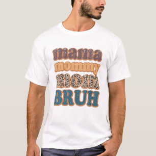 Mama Mummy Mum Bruh Vintage Leopard Boys Girls Kid T-Shirt