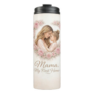 Mama — My First Home   Mother & Daughter Floral Tr Thermal Tumbler