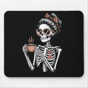 Mama Needs Coffee Funny Skeleton Halloween Coffee Mouse Pad