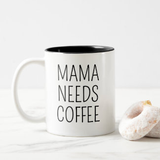 Mama Needs Coffee Two-Tone Coffee Mug