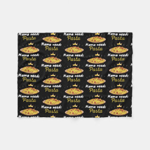 Mama Needs Pasta Spaghetti And Meatballs  Fleece Blanket