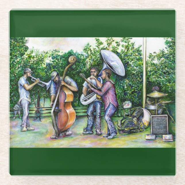 Mama Never Warned Me about Tuba Players Glass Coaster (Front)