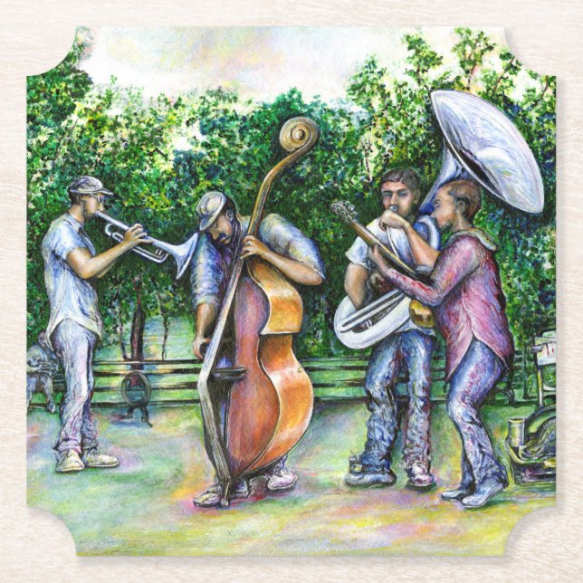 Mama Never Warned Me about Tuba Players Paper Coaster (Front)