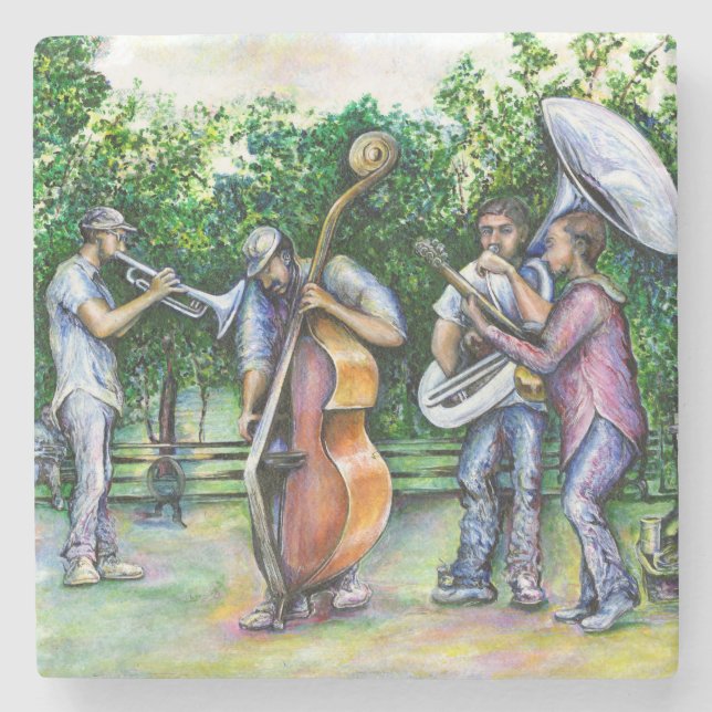 Mama Never Warned Me about Tuba Players Stone Coaster (Front)