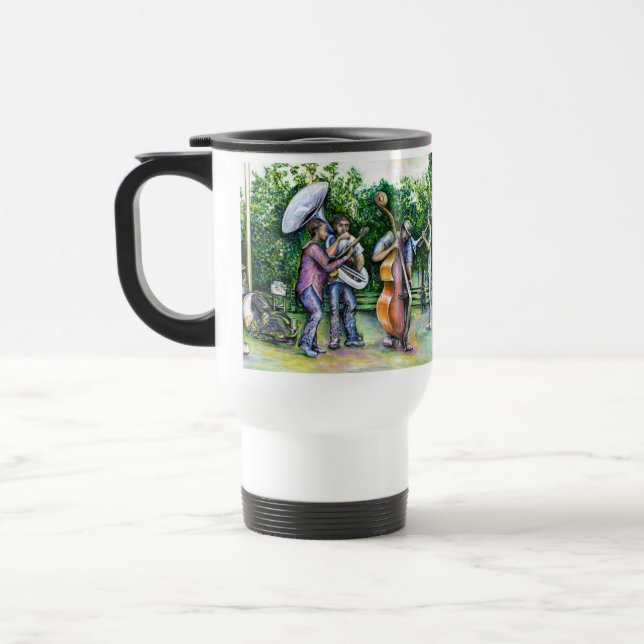 Mama Never Warned Me about Tuba Players Travel Mug (Left)