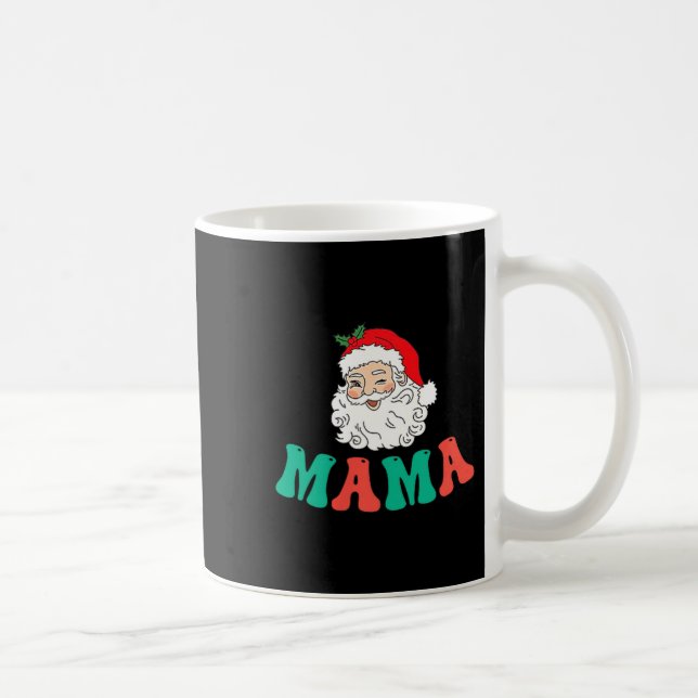 Mama Of 1st Birthday Pajamas Christmas Santa Match Coffee Mug (Right)