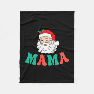Mama Of 1st Birthday Pajamas Christmas Santa Match Fleece Blanket