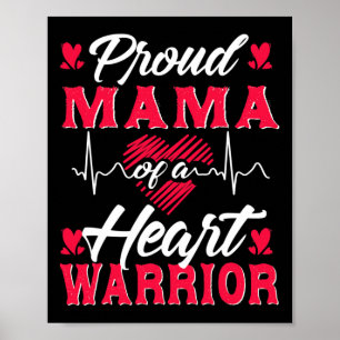 Mama Of A Heart Warrior Chd Awareness  Poster