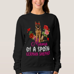 Mama Of A Spoiled German Shepherd Cute Dog Bow Tie Sweatshirt
