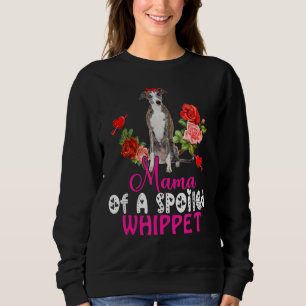 Mama Of A Spoiled Whippet Cute Whippet Dog Bow Tie Sweatshirt