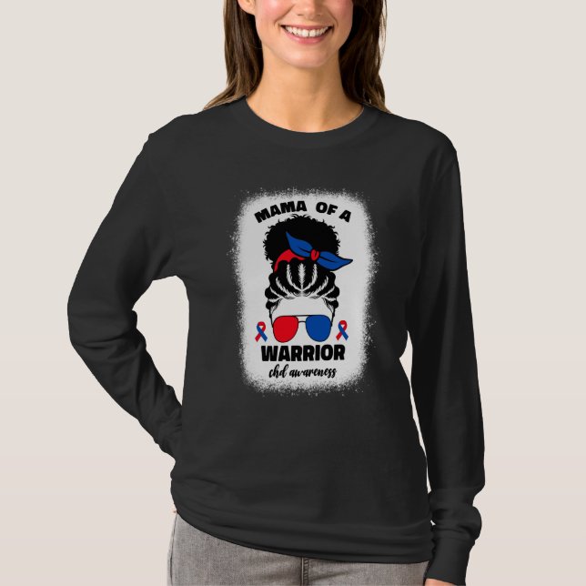 Mama of a Warrior CHD Congenital Heart Defect Awar T-Shirt (Front)