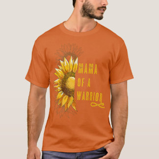 Mama of a Warrior Childhood Cancer, Ribbon Oncolog T-Shirt