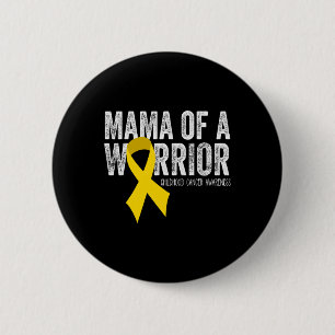 Mama Of A Warrior Childhood Cancer Ribbon Oncology 6 Cm Round Badge