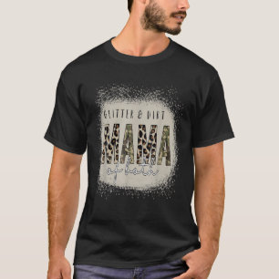 Mama Of Both Bleached Tees Glitter